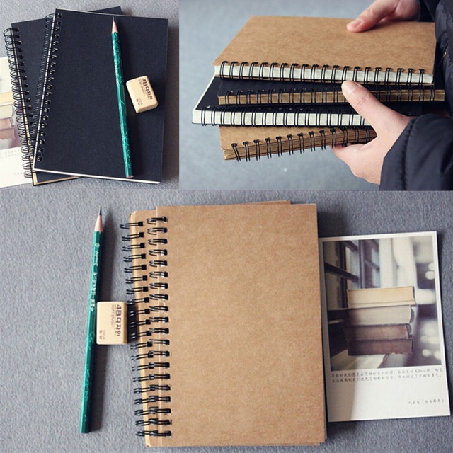 Plain Kraft/Black Spiral Notebook Shopee Philippines