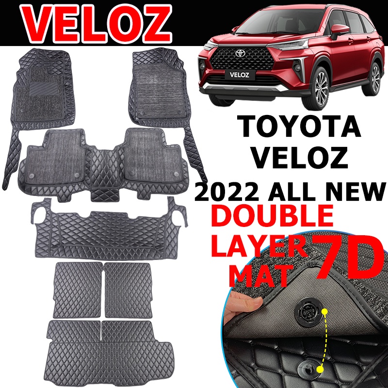 2022 Toyota Veloz Matting 7D Double Layer Car Floor Mats Deep Dish coil