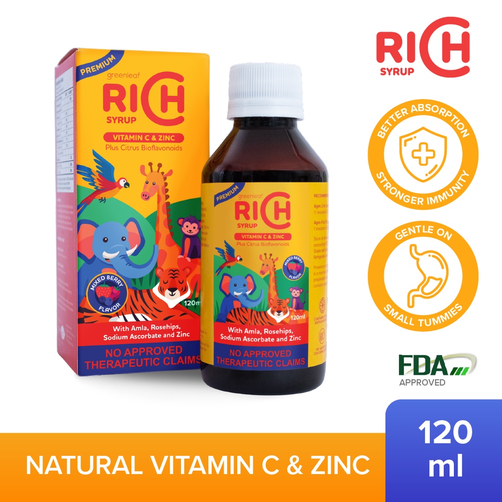 Rich Premium Natural Vitamin C Supplement for Kids 120ml Shopee