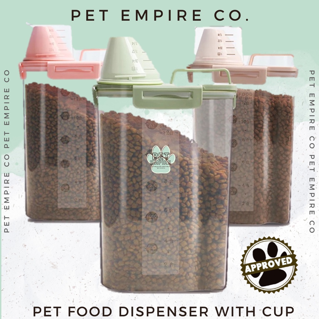 Pet Dog Food Air Tight Container with Measuring Cup Pet Cat Storage Pet