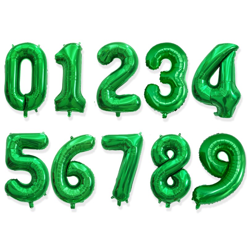kumozawa 32 Inch Green Number Balloons Happy Birthday Decoration Party