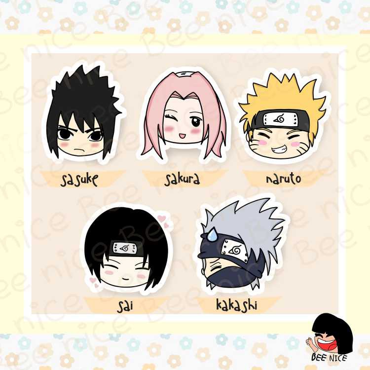 5 pcs Naruto Sticker Pack Sticker Paper Matte Laminated Team 7 Shopee Philippines