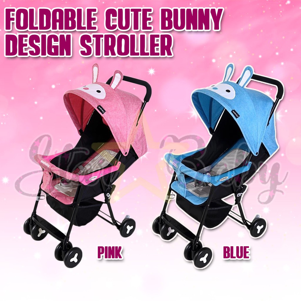 Starbaby Foldable Cute Bunny Design Reclinable Stroller for Baby