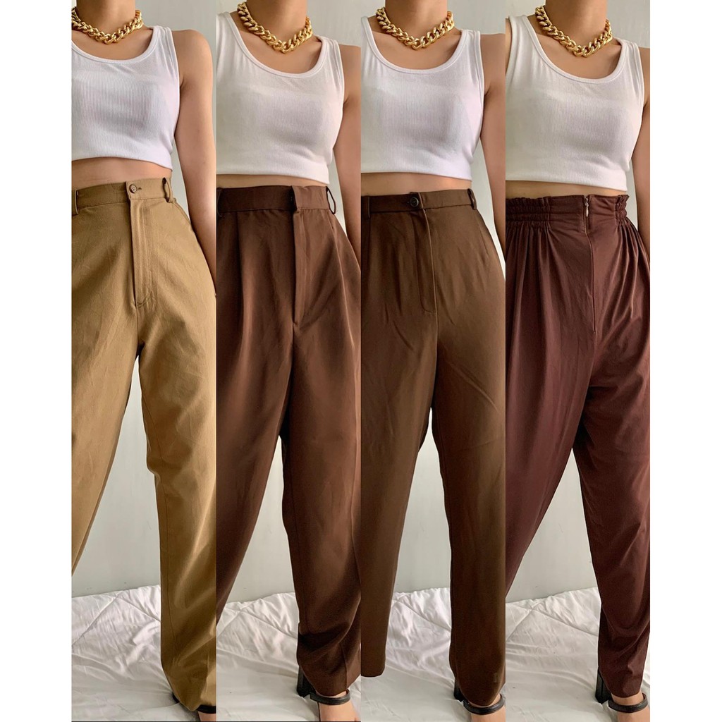 Highwaisted Vintage Trousers Shopee Philippines