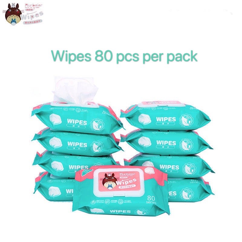 Kangaroo mom Runbeier Organic Baby Wipes 80 pcs per pack Shopee