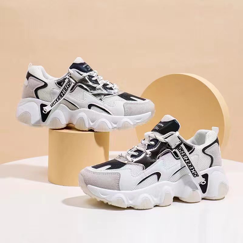 New SKECHERS Rubber Sports Korean shoes High cut Running Shoes For Women's Casual shoes