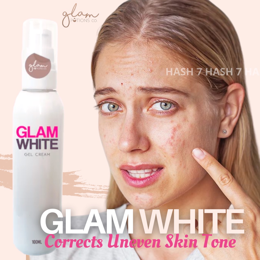 [ HASH 7 ] Glam White Body Gel Cream Treats Uneven Skin Tone Lightweight Removes dead Skin