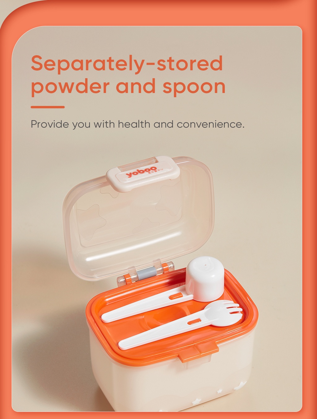 Yoboo Portable Milk Powder Container 160ML Convenient Double Sealed Multi Purpose