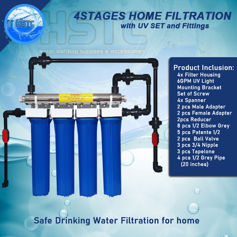 4 Stages Water Filtration with UV Set and Fittings Shopee Philippines