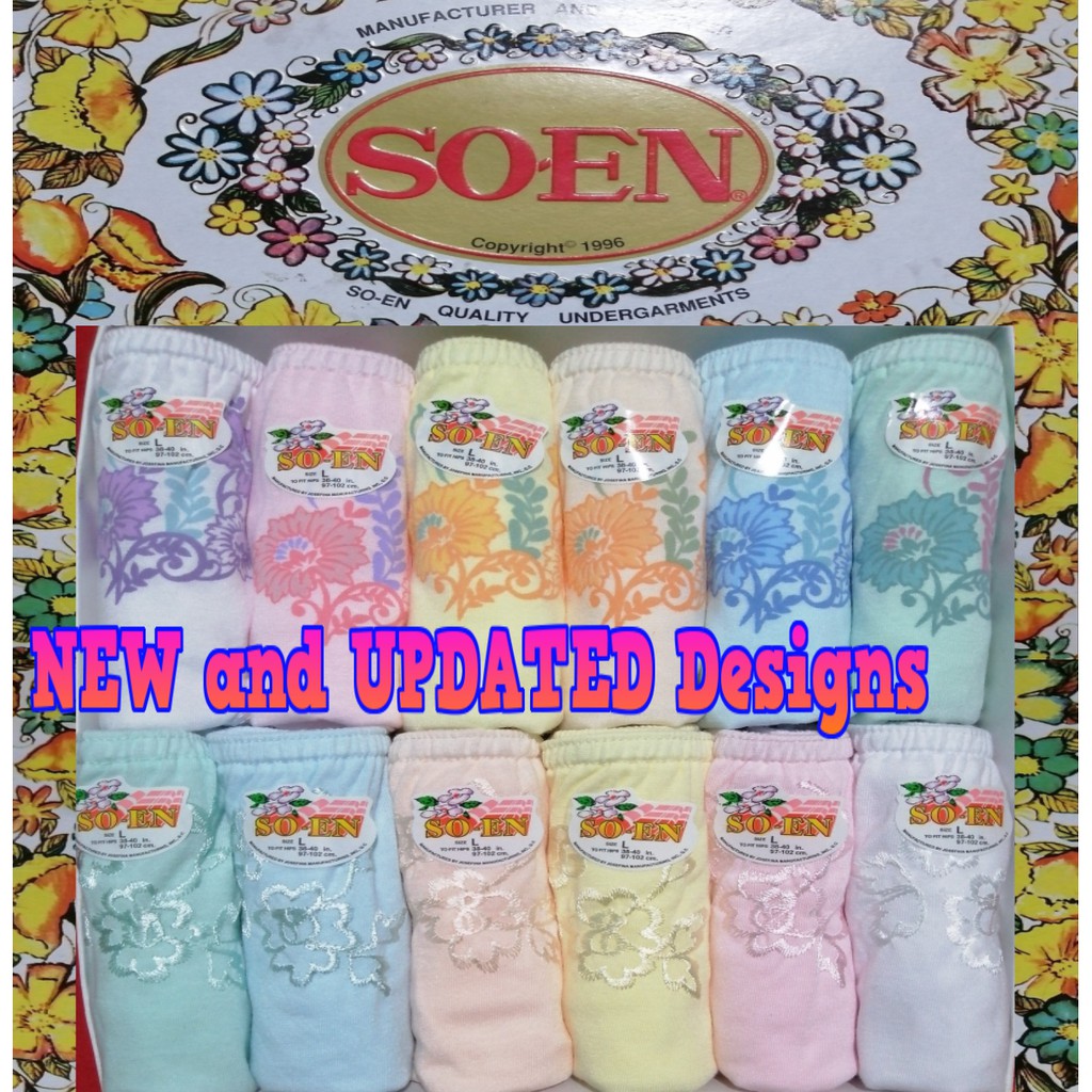 ORIGINAL SOEN NEW UPDATED DESIGNS "BCI" EMBROIDEREDPRINTED PANTY and