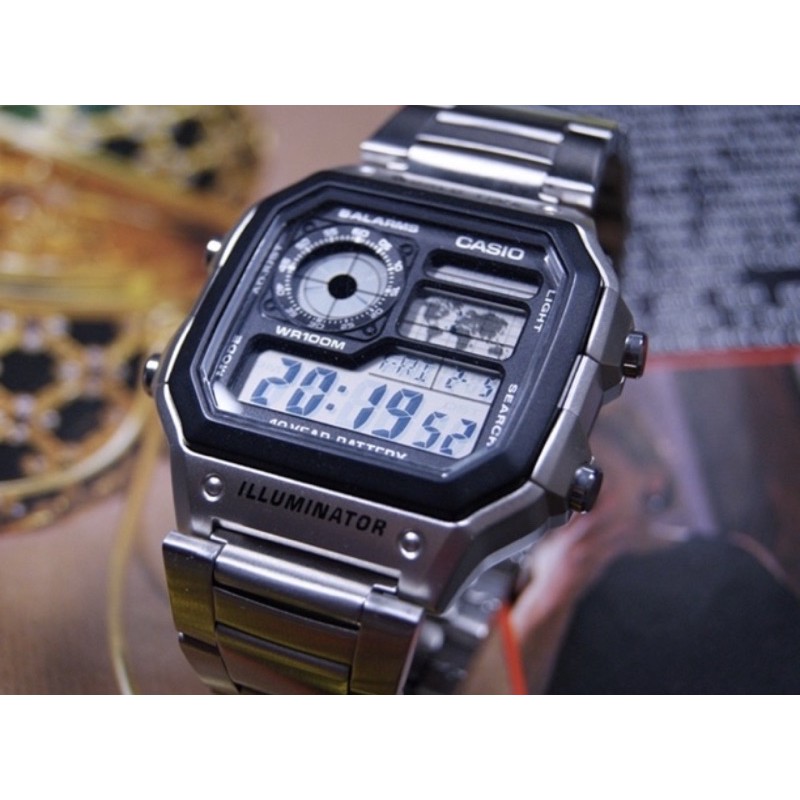 Casio Illuminator AE1200WHD1A Digital Quartz AE1200WHD1A Steel Watch