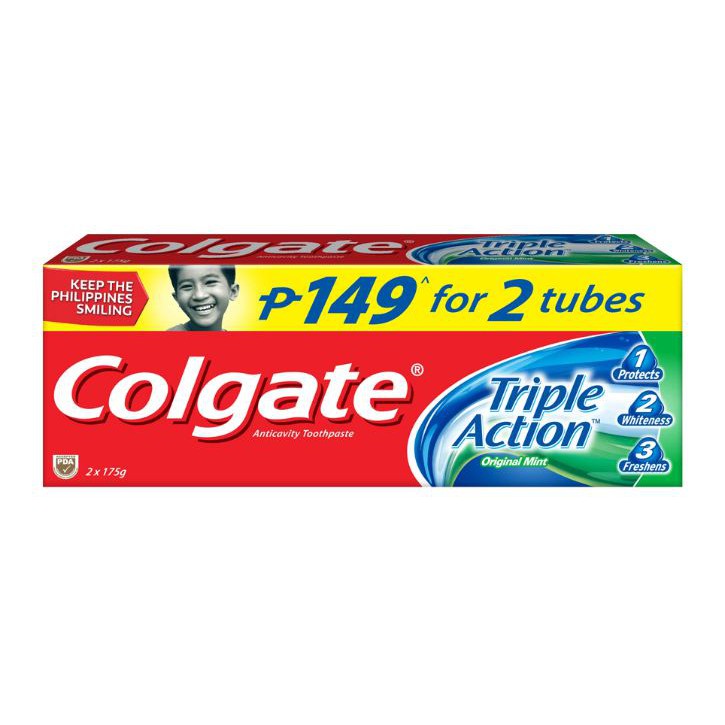 Colgate Triple Action Toothpaste Twin Pack Shopee Philippines