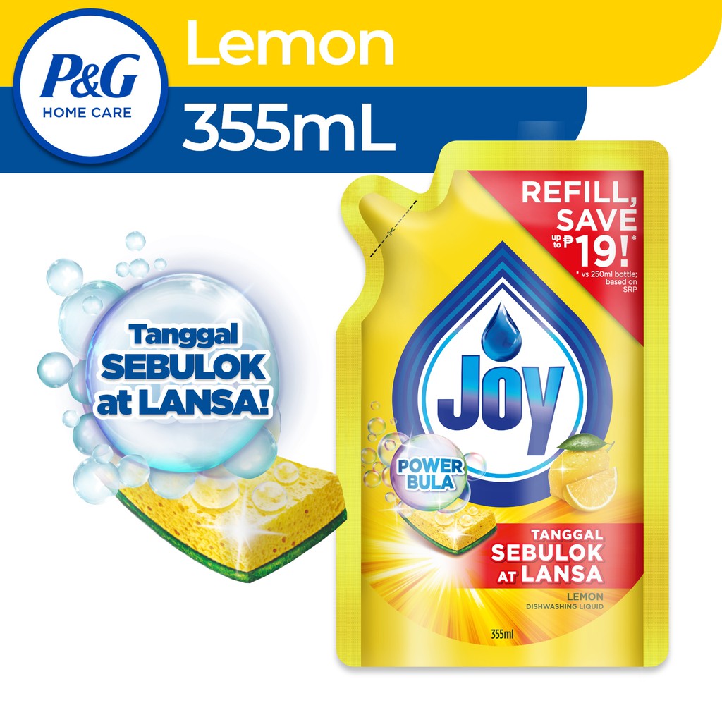 Joy Lemon Dishwashing Liquid 355mL Refill Shopee Philippines