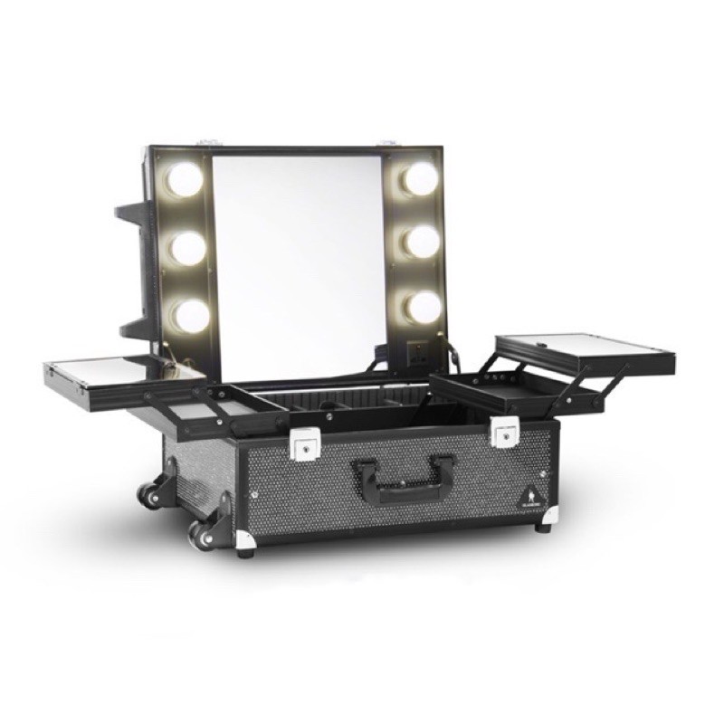 Gladking Regular Hollywood Makeup Vanity Trolley Glitters Black