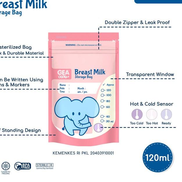 Gea Baby Breast Milk Bag / Breast Milk Storage Bag 120ml Shopee Philippines