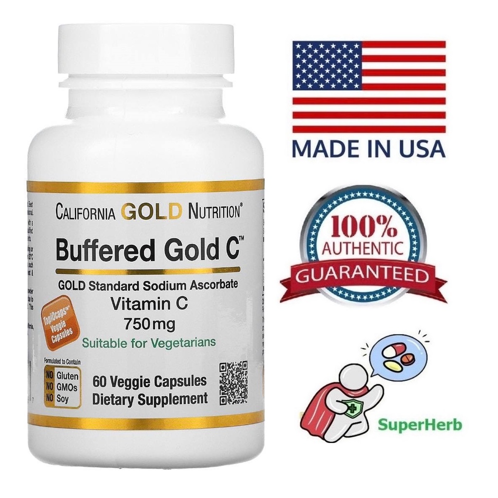California Gold Nutrition, Buffered Vitamin C Capsules, 750 mg Shopee