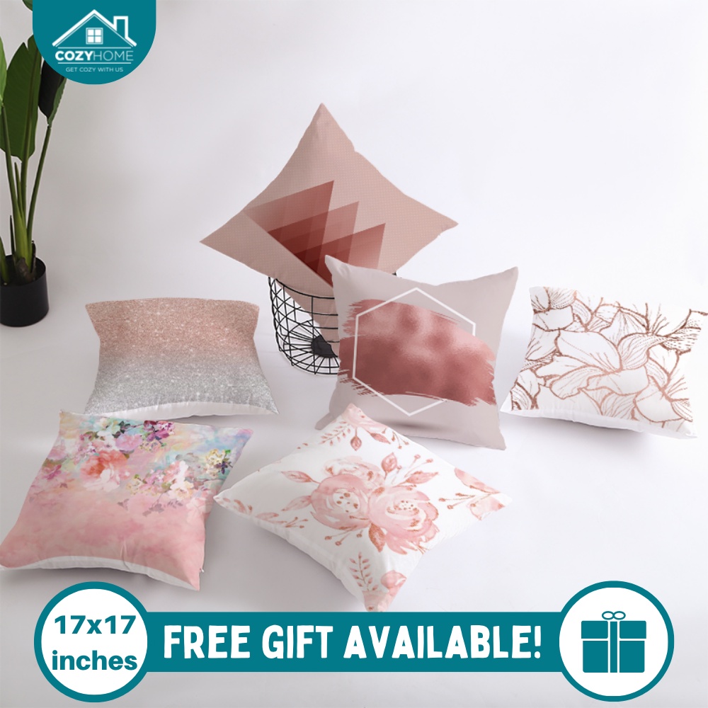 Cozyhome Cushion Cover Throw Pillow Peach Pink Cashmere Square Sofa