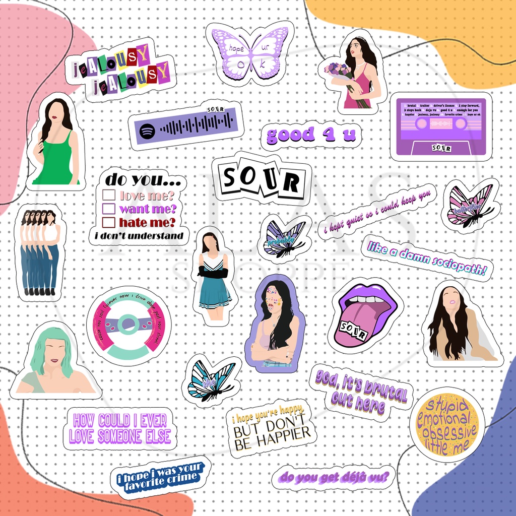 Olivia Rodrigo SOUR STICKER PACK! (with WATERPROOF) Shopee Philippines