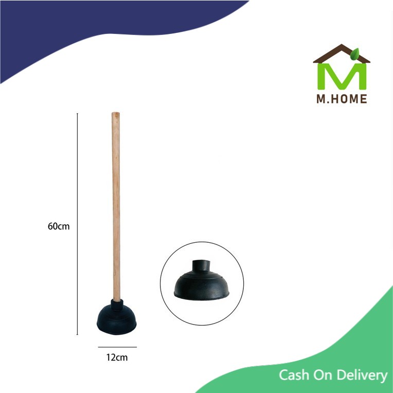 M.HOME COD Toilet bowl plunger with wood handle Rubber Toilet Pump