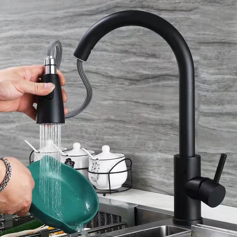 Pull Out Kitchen Faucet with Sprayer Bathroom Faucet Sink Rotating 360