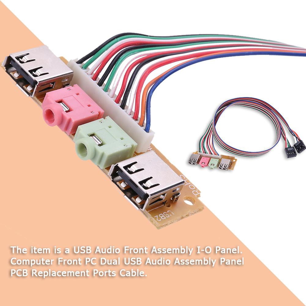 2 USB 2.0 PC Computer Case Front Panel USB Audio Jacks Port Desktop PC USB Extension Wire for