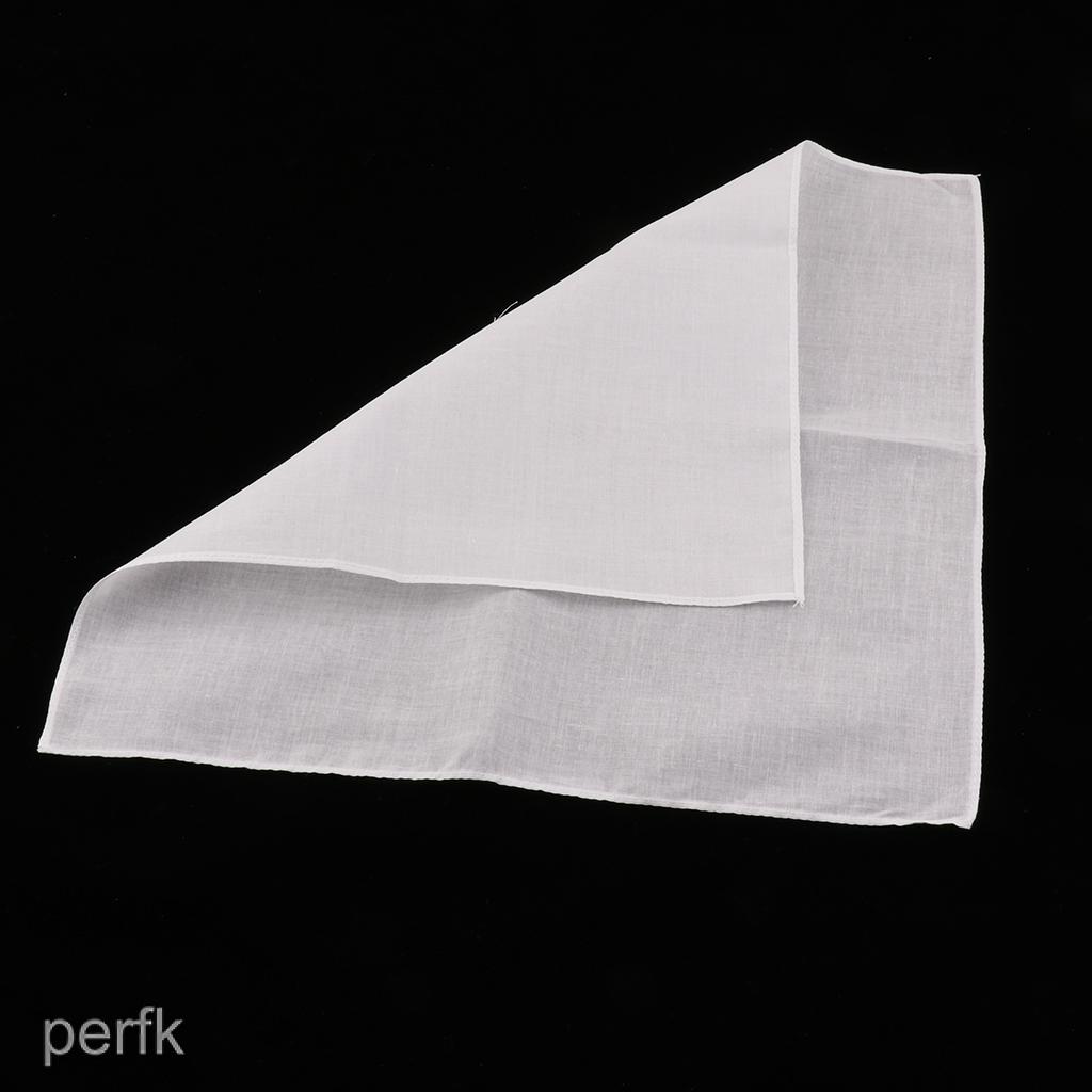 10pcs Men\'s White Handkerchiefs 100 Cotton Square Super Soft Washable