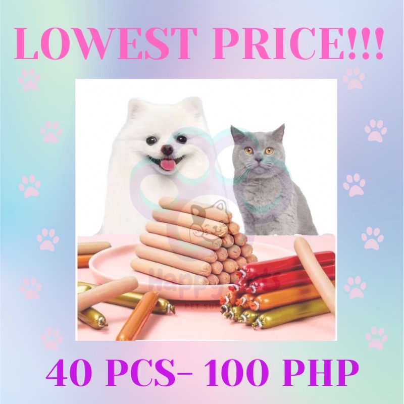 LOWEST PRICE Pet Treats Hotdog for Dogs and Cat Pet Sausage 40 pcs for