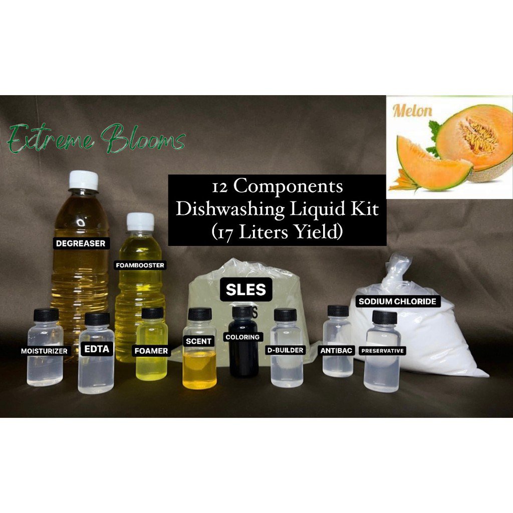 EXTREME BLOOMS Dishwashing Liquid 12 COMPONENTS 17Liters Yield Kit
