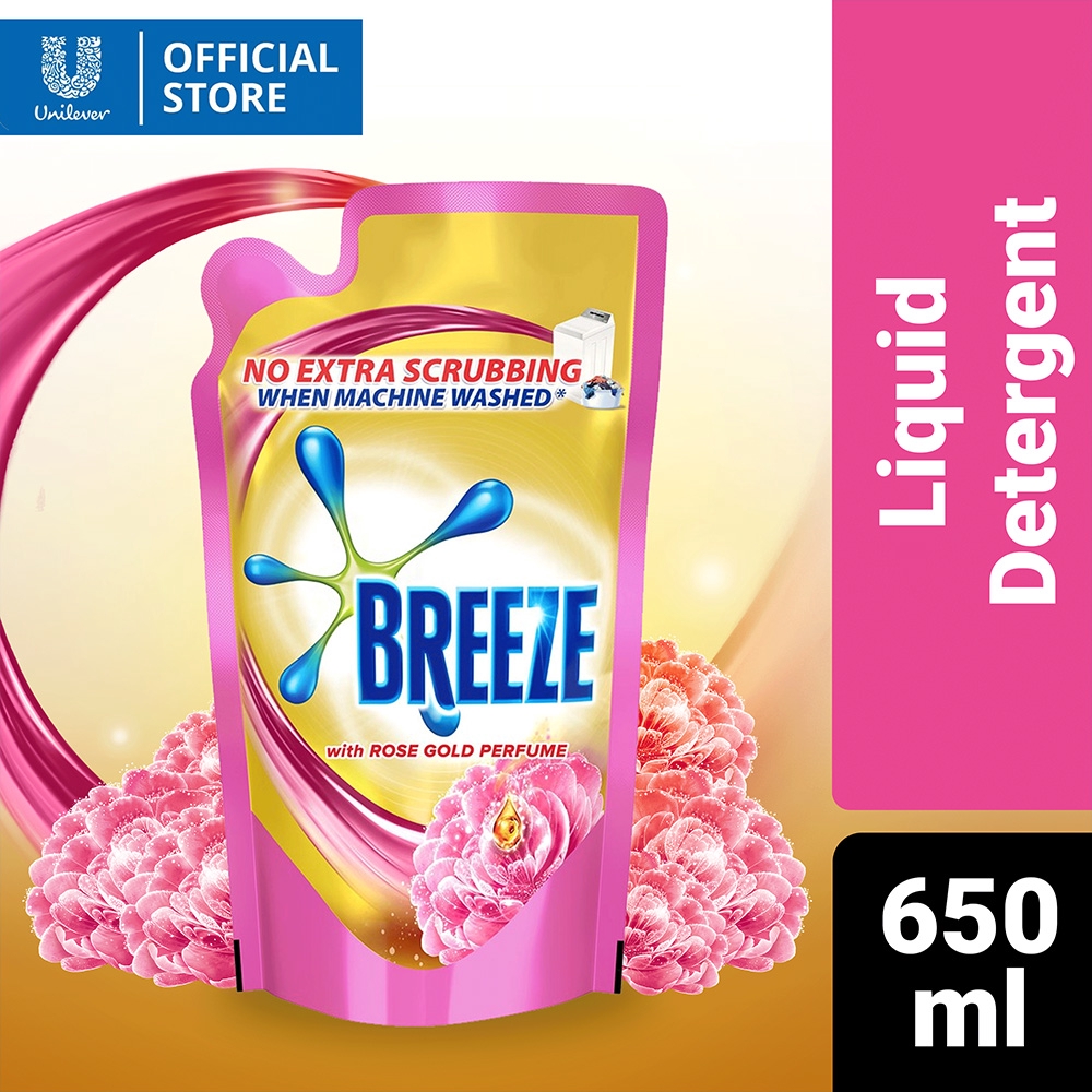 Breeze Laundry Liquid Detergent Power Machine with Rose Gold Perfume