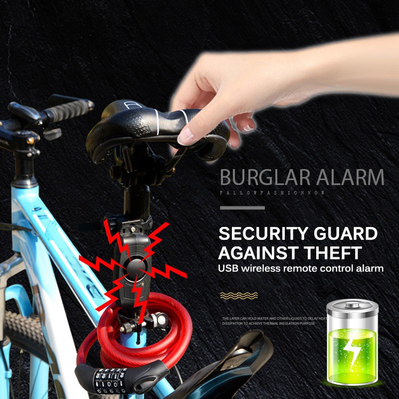 Bike Alarm With Remote, Wireless Vibration Remote Control Antitheft