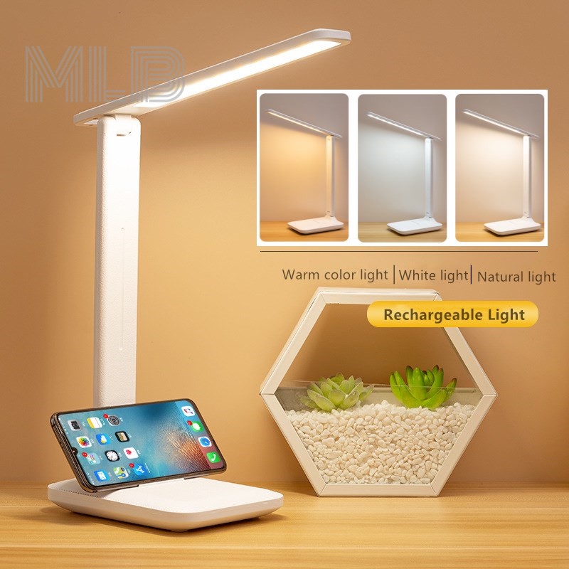 USB Rechargeable LED Desk Lamp Study Lamp Stepless Dimming Table Lamp