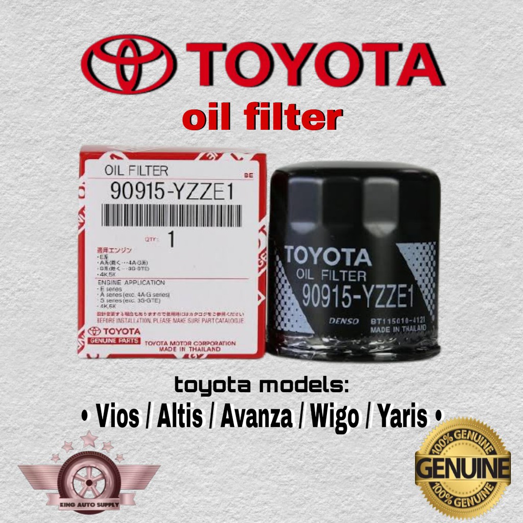 Genuine Toyota Oil Filter for Vios/Altis/Avanza/Wigo/Yaris Shopee