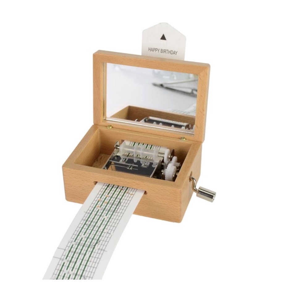 WOODEN MUSIC BOX 15 NOTE DIY with hole puncher & paper tape Shopee