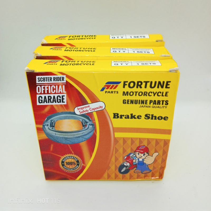 FORTUNE BRAKE SHOE UNIVERSAL HONDA DIO 2021 / KYMCO SUPER8 BRAKE SHOE