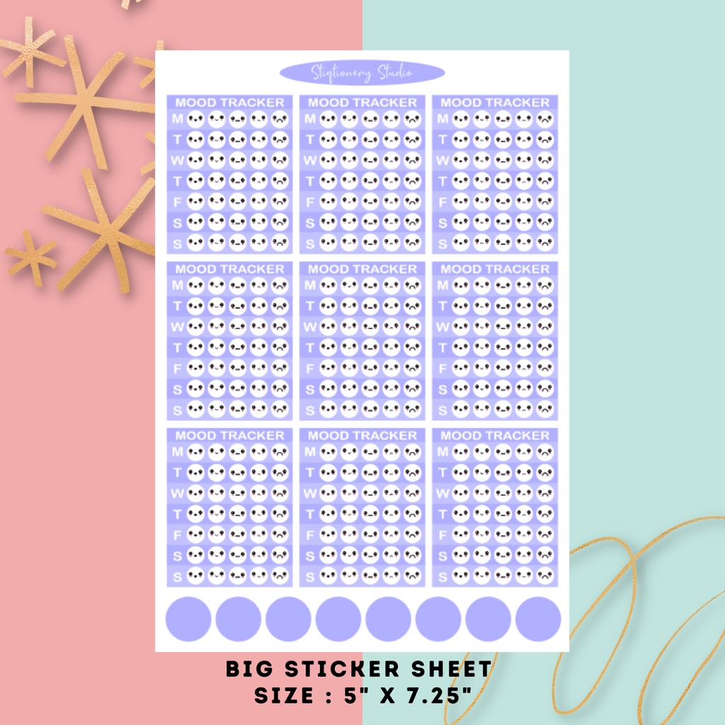 BIG STICKER SHEET Weekly Mood Tracker Planner Sticker Sheet 9 Weeks