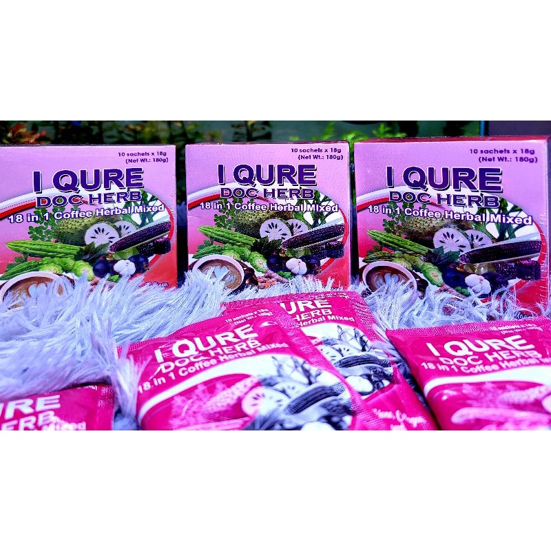 I Qure Doc Herb Coffee 18in1 with Glutathione, Collagen and Chia seed