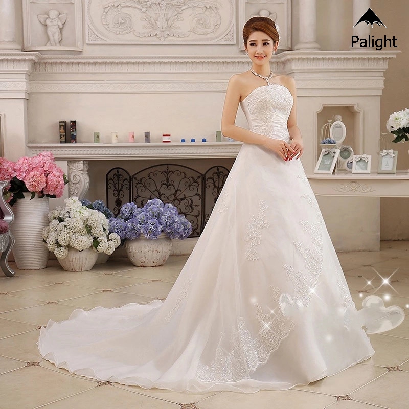 Lace Wedding Dress Sleeveless Backless Bridal Formal Wedding White