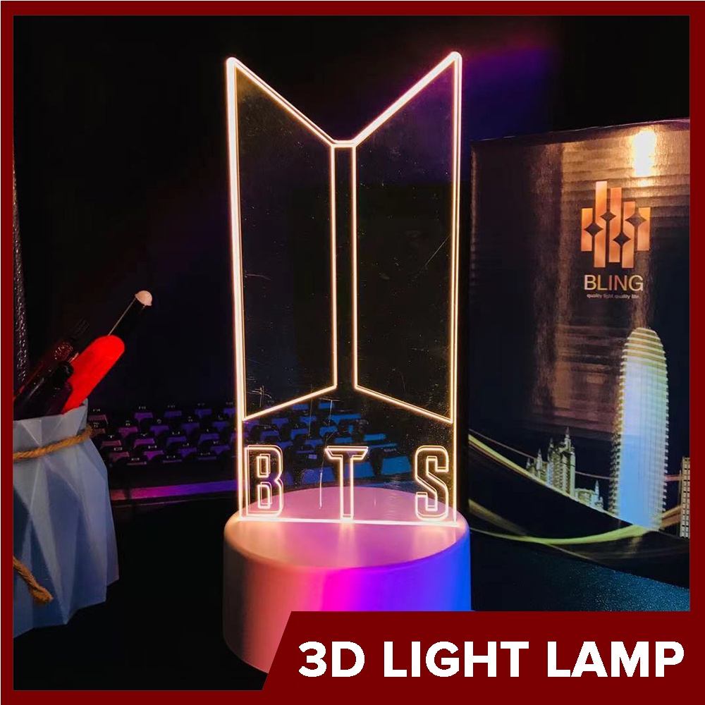 Korean Design 3D Light Optical Illusion Light Desk Lamp Shopee Philippines 3Dイリュージョンランプ7色光学変更