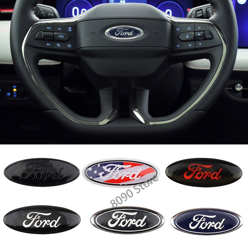 58x22mm Car Steering Wheel Emblem Sticker Auto Logo Decorative Bade Decal for Ford Territory