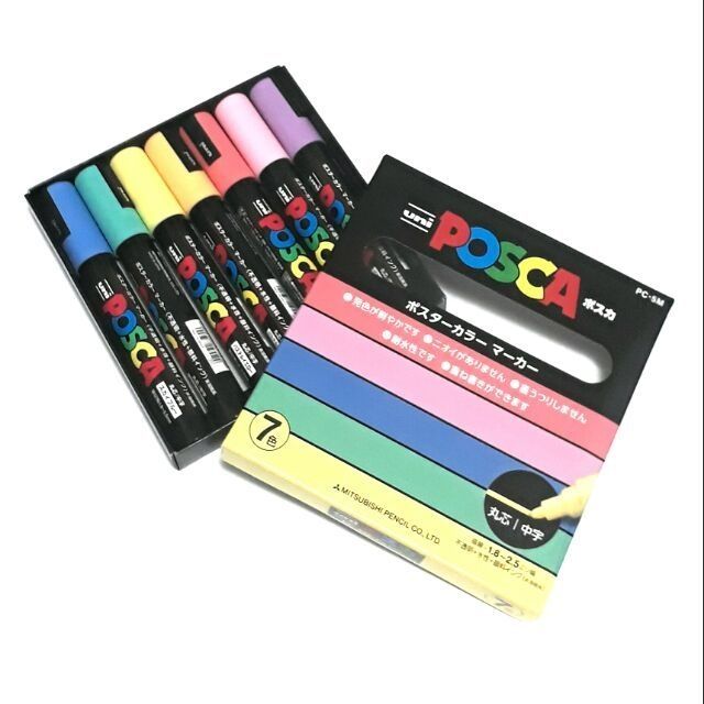 Uni Posca Pastel Acrylic Markers 7's 1M/3M/5M Shopee Philippines