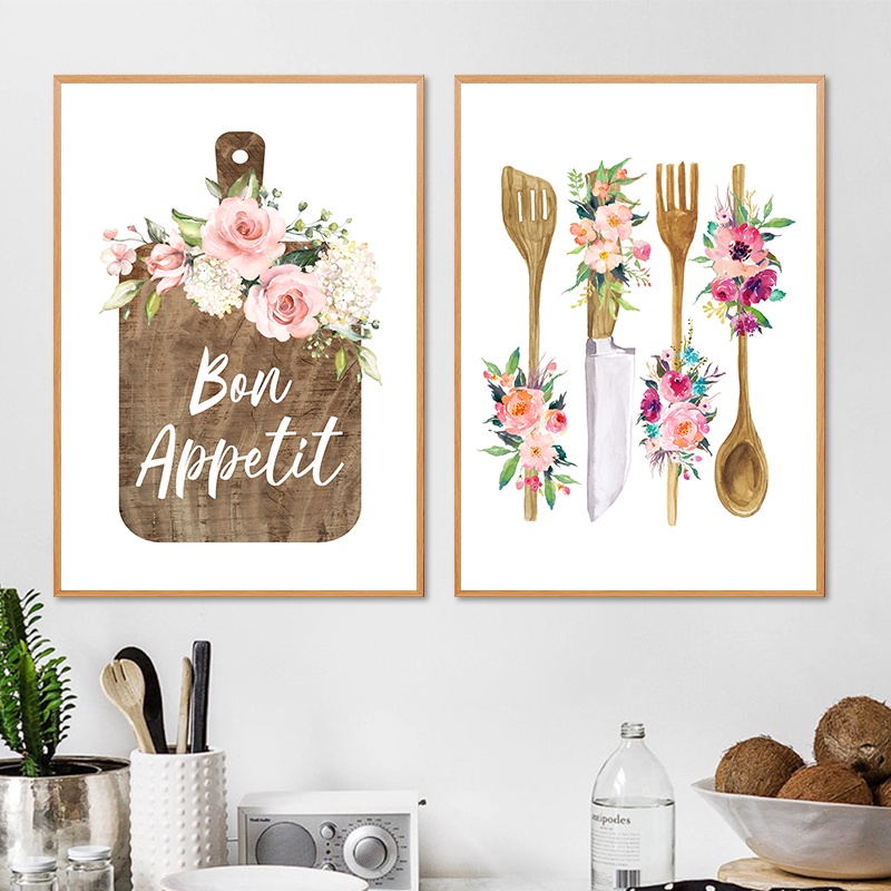 French Bon Appetit Art Print Kitchen Wall Decor Housewarming Gift