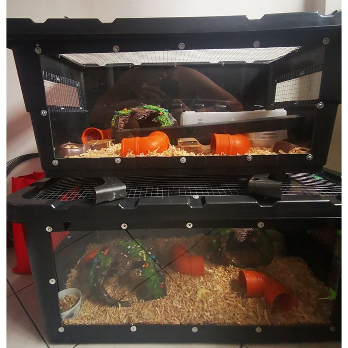 Bin Cage Acrylic 33L for Hamster, Hedgehog, Reptiles and other Small Mammals / Hamster Cage 33L