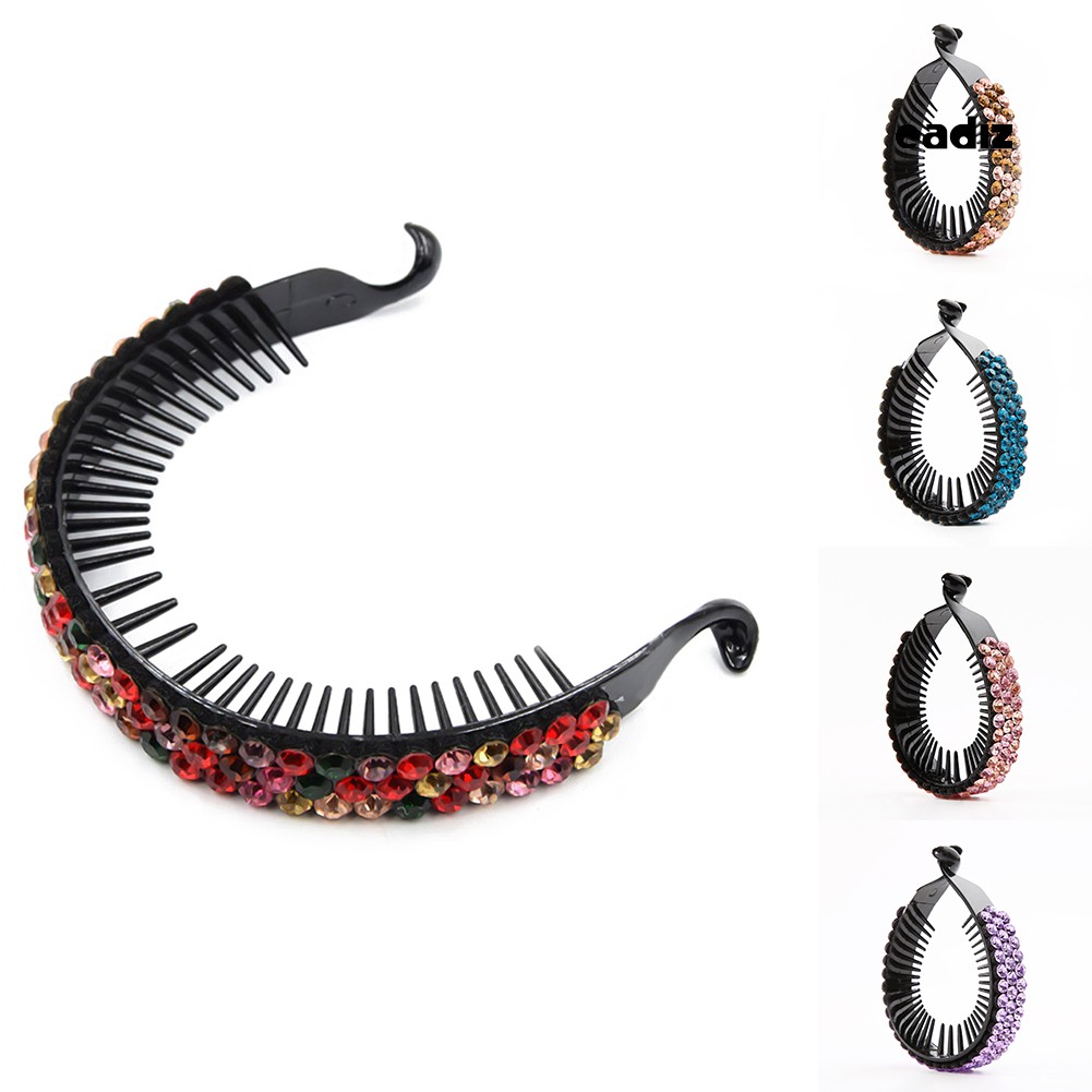 CAD Elegant Women Bling Rhinestone Bun Hairpin Twist Hair Clip Styling