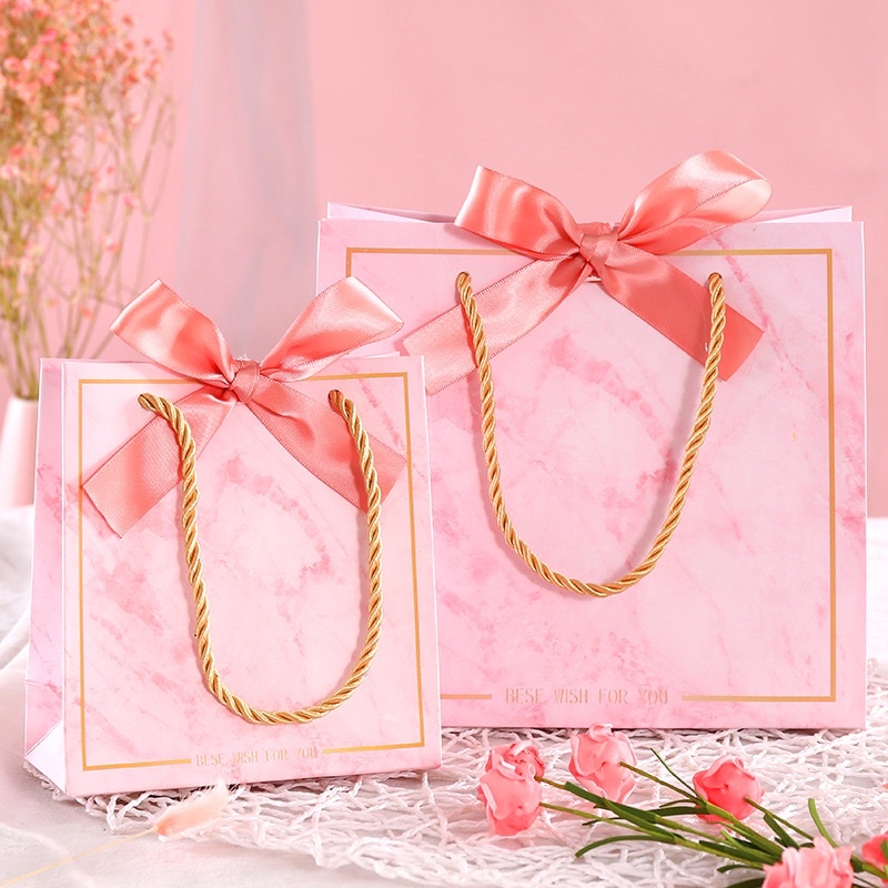 QJOQ.ph 1pc Marble Paper Bag Premium Quality Gift Bags Gift Packaging Paper Bag Shopee