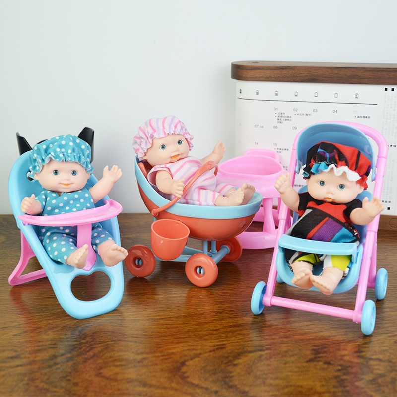 mini cute baby alive doll toys 4 inch Dress up reborn baby doll full