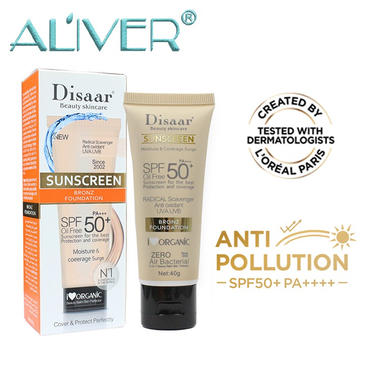 Aliver SPF 50 Uv Sunblock Whitening Moisturizer Sun Cream Organic Vitamin C Sunscreen Lotion