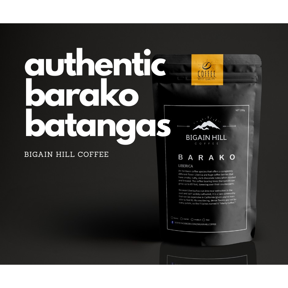 Authentic Batangas Barako coffee 100 by Bigain Hill Coffee Shopee
