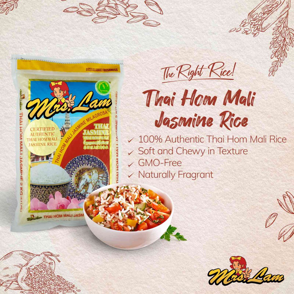 Mrs Lam Thai Hom Mali Jasmine Rice (25 KG) Shopee Philippines