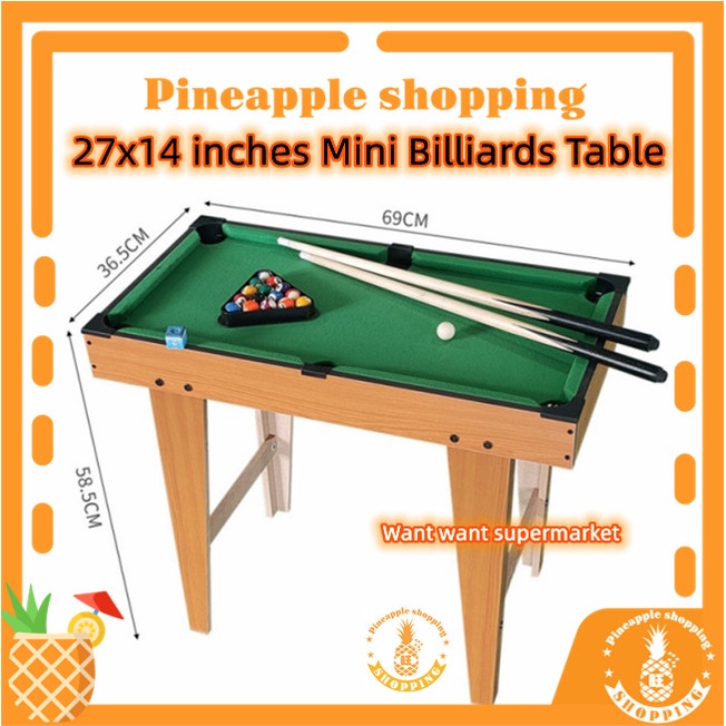 27x14 inches Mini billiard Table for Kids wooden with tall feet pool