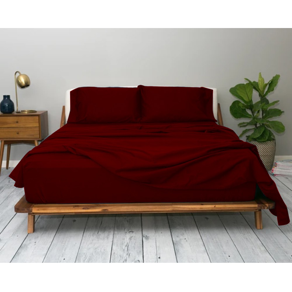 [4in1 Bedsheet Set] 100 Cotton Sateen 500 Thread Count Home de Luxe